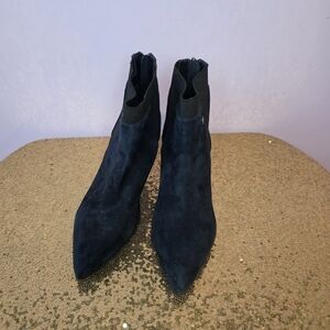 Elegant Navy Suede Ankle Boots